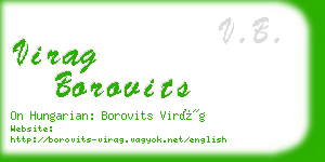 virag borovits business card